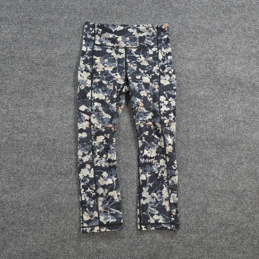 Lululemon Pants Womens 4 Multi Floral Speed Up Crop 21" Leggings Yoga Gym Run